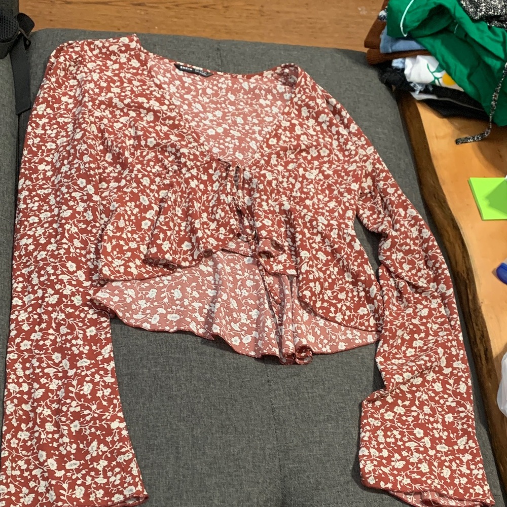 SHEIN Red Floral Blouse